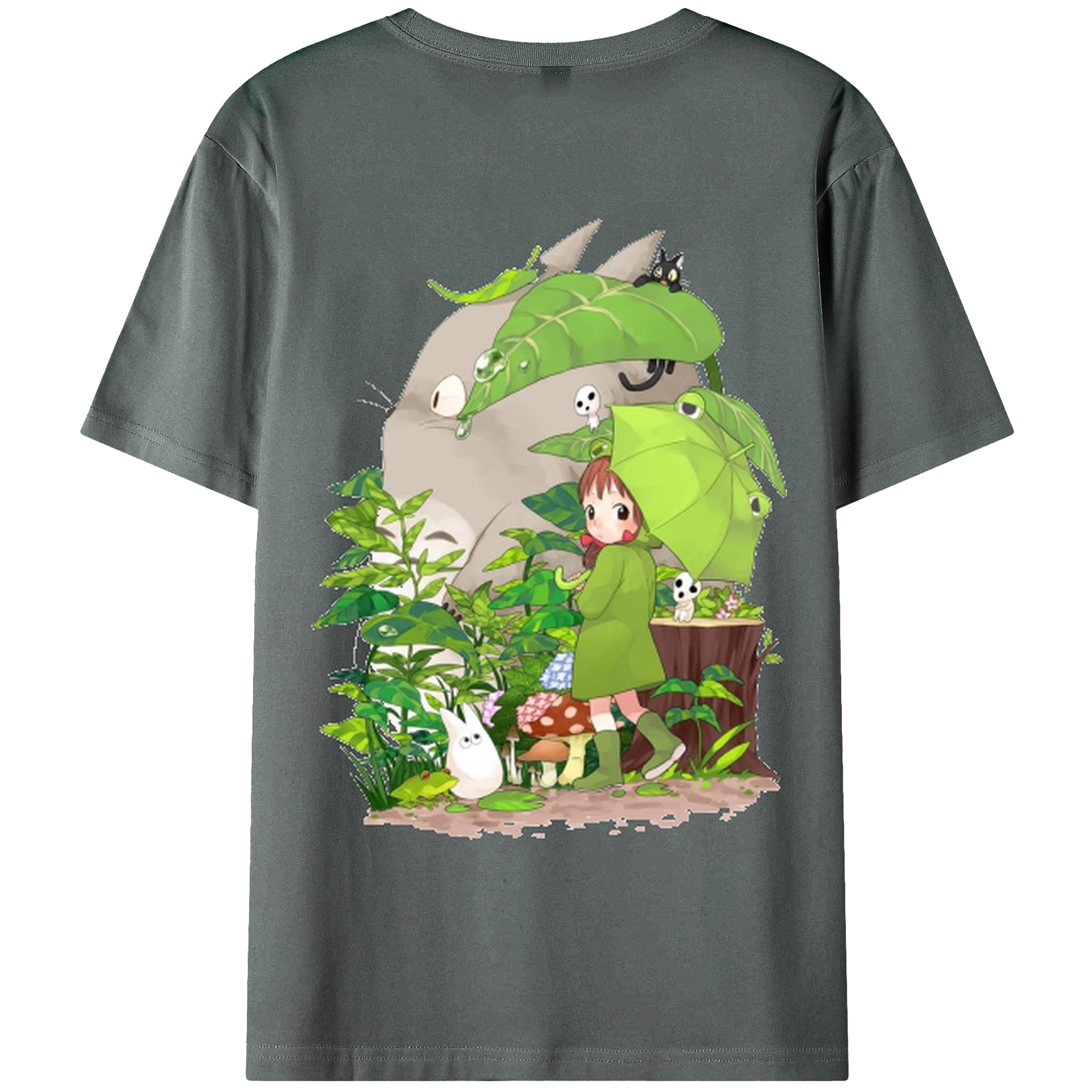 （画像用） となりのトトロ 草壁メイ 草壁サツキ My Neighbor Totoro Satsuki Kusakabe Mei Kusakabe 綿100％ メンズ半袖Tシャツ（バックプリント） 通気性